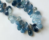 Moss Aquamarine Faceted Pear Beads, Moss Aqua Briolettes 6x9-6x11mm (2IN To 4IN)