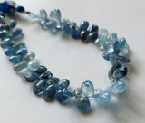 Moss Aquamarine Faceted Pear Beads, Moss Aqua Briolettes 6x9-6x11mm (2IN To 4IN)