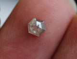 Salt And Pepper Hexagon Shaped Rare Flat Back Faceted Shield Diamond, 4mm