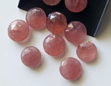 15mm Natural Strawberry Quartz Round Cabochons Loose for Jewelry (5Pcs To 10Pcs)