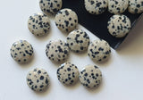 14mm Natural Dalmatian Jasper Faceted Round Cabochons for Jewelry (5Pc To 10Pcs)