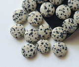 14mm Natural Dalmatian Jasper Faceted Round Cabochons for Jewelry (5Pc To 10Pcs)