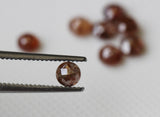 3-3.5mm Red Brown Rose Cut Diamond, Rare Natural Beautiful Loose Faceted Diamond