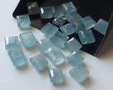 7.5-8mm Aquamarine Princess Cabochons, Plain Smooth Table Cut (5Pcs To 10Pcs)