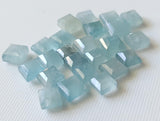 7.5-8mm Aquamarine Princess Cabochons, Plain Smooth Table Cut (5Pcs To 10Pcs)