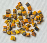 4-5mm Bumble Bee Jasper Square Cabochons, Jasper Plain Smooth (25Pcs To 50Pcs)