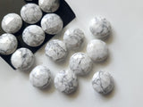 Howlite Cabochons, 15mm Round Howlite Faceted Cabochons For Jewelry (2 To 5Pcs)