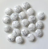 Howlite Cabochons, 15mm Round Howlite Faceted Cabochons For Jewelry (2 To 5Pcs)