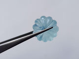 Aquamarine Melon Beads, 17mm Natural Aquamarine Carved Melon Beads, Aquamarine