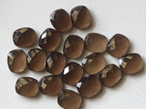 10x12mm Smoky Quartz Oval Flat Back Cabochons, Checkered Cabochon (5 To 10 Pcs)