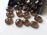 10x12mm Smoky Quartz Oval Flat Back Cabochons, Checkered Cabochon (5 To 10 Pcs)