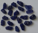 Blue Sapphire, UdDrilled Glass Filled Raw Sapphire Gemstone, 5 Pcs, 12-15mm