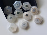 14mm Solar Quartz, Solar Quartz Faceted Hexagon Cabohcons, Stalacite, 5 Pcs