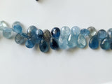 Moss Aquamarine Faceted Pear Beads, Moss Aqua Briolettes 6x9-6x11mm (2IN To 4IN)