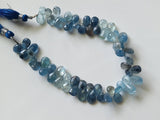 Moss Aquamarine Faceted Pear Beads, Moss Aqua Briolettes 6x9-6x11mm (2IN To 4IN)