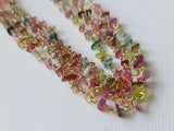 3-4mm Multi Tourmaline Wire Wrapped Sticks Beads, Beaded Chain (1Ft To 5Ft)