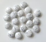 Howlite Cabochons, 15mm Round Howlite Faceted Cabochons For Jewelry (2 To 5Pcs)