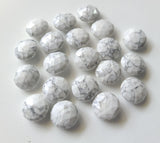 Howlite Cabochons, 15mm Round Howlite Faceted Cabochons For Jewelry (2 To 5Pcs)