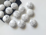 Howlite Cabochons, 15mm Round Howlite Faceted Cabochons For Jewelry (2 To 5Pcs)