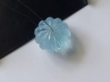 Aquamarine Melon Beads, 17mm Natural Aquamarine Carved Melon Beads, Aquamarine