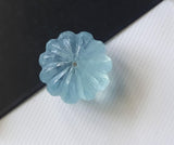 Aquamarine Melon Beads, 17mm Natural Aquamarine Carved Melon Beads, Aquamarine