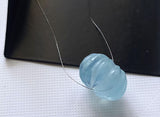 Aquamarine Melon Beads, 17mm Natural Aquamarine Carved Melon Beads, Aquamarine