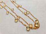 Citrine Faceted Rondelle 2mm & Heart 7mm Wire Wrapped Beaded Rosary Chain