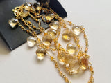 Citrine Faceted Rondelle 2mm & Heart 7mm Wire Wrapped Beaded Rosary Chain