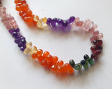 4x7mm Multi Gemstone Faceted Teardrop Beads 6 Inch Multi Gems - PAG25