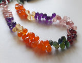 4x7mm Multi Gemstone Faceted Teardrop Beads 6 Inch Multi Gems - PAG25