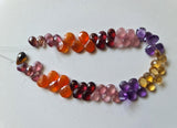 5x7-6x8mm Multi Gemstone Faceted Pear Beads 6 Inch Multi Gemstone