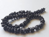 6-7mm Black Rough Diamond Beads, 1mm Hole Drill Black Diamond Beads (2IN to 4IN)