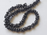 6-7mm Black Rough Diamond Beads, 1mm Hole Drill Black Diamond Beads (2IN to 4IN)