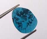 0.55 Cts Blue Diamond Slice, Huge 11.6x9.2mm Faceted Blue Diamond Slice