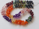 4x7mm Multi Gemstone Faceted Teardrop Beads 6 Inch Multi Gems - PAG25