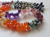 4x7mm Multi Gemstone Faceted Teardrop Beads 6 Inch Multi Gems - PAG25