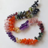 4x7mm Multi Gemstone Faceted Teardrop Beads 6 Inch Multi Gems - PAG25