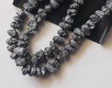 6-7mm Black Rough Diamond Beads, 1mm Hole Drill Black Diamond Beads (2IN to 4IN)