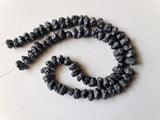 6-7mm Black Rough Diamond Beads, 1mm Hole Drill Black Diamond Beads (2IN to 4IN)