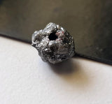 11.6mm Huge Gray Diamond Bead, 1mm Hole Bead Rough Grey Diamond Drilled