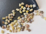 Multi Colored Rough Diamond Loose 3-4mm Mix Color Raw Uncut Diamonds for Jewelry