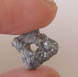 10mm Huge Gray Diamond Bead, 1mm Hole Rough Grey Diamond Drilled, Uncut Diamond