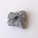 10mm Huge Gray Diamond Bead, 1mm Hole Rough Grey Diamond Drilled, Uncut Diamond