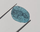 0.51 Cts Blue Diamond Slice Huge, 12.2x9.2mm Faceted Blue Diamond Slice Polki