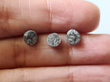 5.5-6mm Grey Rough Diamond Discs, Natural Gray Diamond Tyre, 1 Pc Diamond Studs