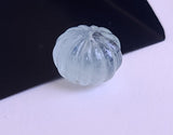 Aquamarine Melon Beads, 17mm Natural Aquamarine Carved Melon Beads For Jewelry