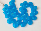 4.5 Inches Blue Chalcedony Heart, 10mm Faceted Heart Beads For Necklace