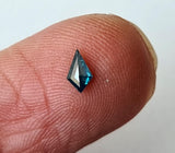 Blue Kite Cut Diamond, 0.15 Cts Kite Shape Flat Back Diamond Cabochon For Ring