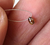 3x2.1mm Cognac Diamond Briolette Bead, 0.44 Cts Brown Cognac Diamond