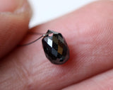 Black Diamond 1.20 Cts, Black Bead Drilled Diamond Tear Drop For Jewelry